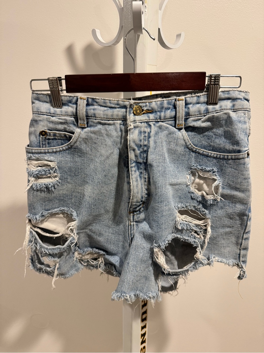 Talbots Light Blue Distressed Denim Jean Shorts